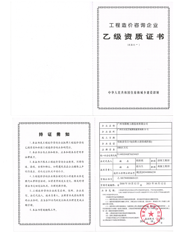 造價(jià)咨詢(xún)資質(zhì)